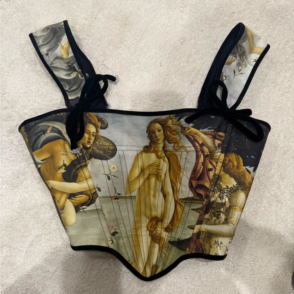 Custom made corset S-M, The birth of Venus print